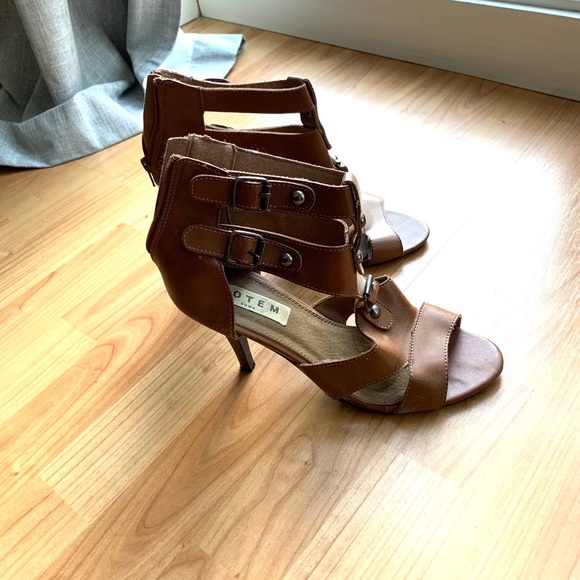 TOTEM Italian strappy brown sandals 39 - Picture 7 of 7
